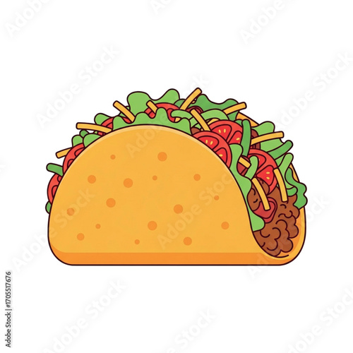 Delicious Taco Illustration with Fresh Toppings.