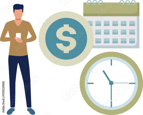 Boy managing his salary according to month