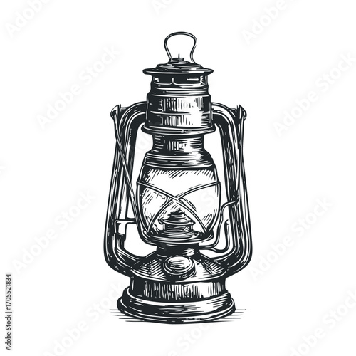 Vintage lantern design for rustic home decor and storytelling. Vector illustration