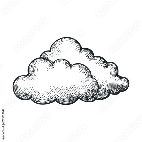 Soft fluffy clouds in a clear sky for design projects. Vector illustration