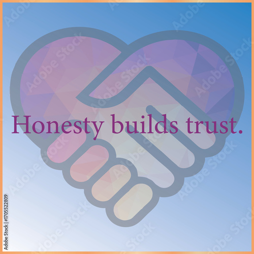Honesty Builds Trust – Inspirational Quote Typography with Colorful Gradient Background Vector Design.