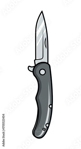 Folding Pocket Knife Illustration.