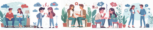 vector of arguing couple