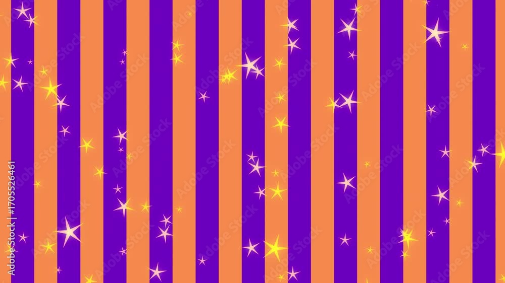 ハロウィン　イメージ　ループ動画　ストライプ　柄　ポップ　おしゃれ　キラキラ　抽象的　Halloween background.Orange and purple.Loop video.
