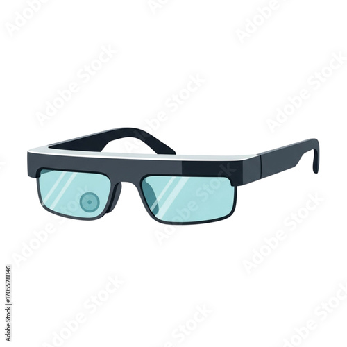 Futuristic Smart Glasses with Digital Display.