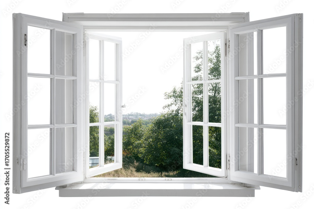 Obraz premium Wide open window with a view