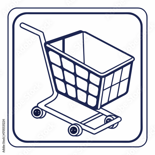 Vector art of shopping cart icon a simple illustration of a shopping cart, perfect for ecommerce, retail, or online shopping themes and designs