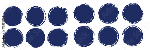 Grunge stamps Collection, circles. Black round abstract backgrounds smears. Banners, icons , logos, icons, labels and badges set . Vector texture of a disaster form