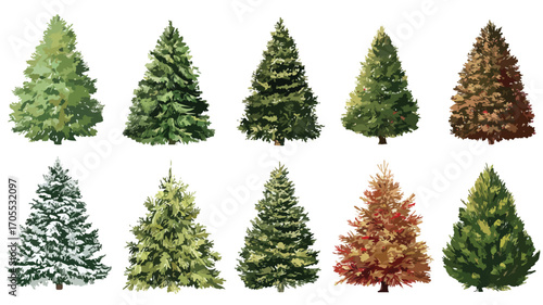 Christmas Tree Art Illustration for Festive Designs and Holiday Projects