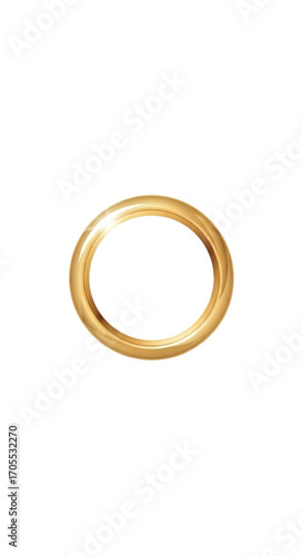 Golden Ring Isolated on White Background.