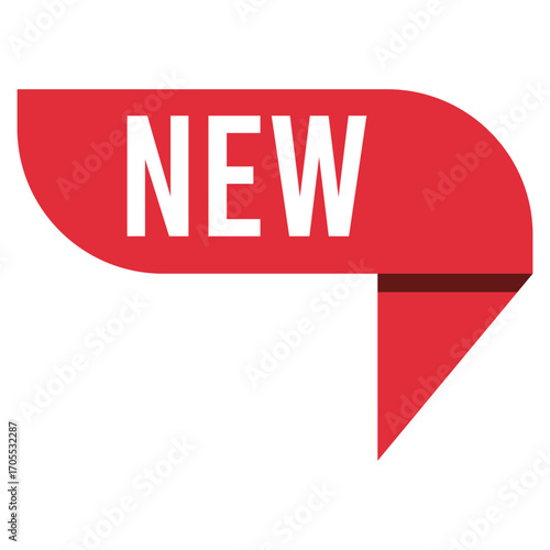 Foto New Tag Label Vector, Red Promotional Badge Sign for Sale Marketing and Discount