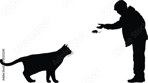 Playful Cat Silhouette Vector Illustration for Creative Designs