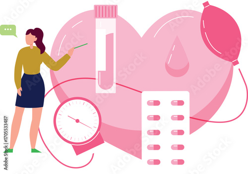 Girl briefing about hypertension treatment