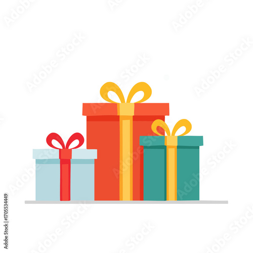 Stylish flat design illustration of presents and shopping bag with a luxurious upscale feel