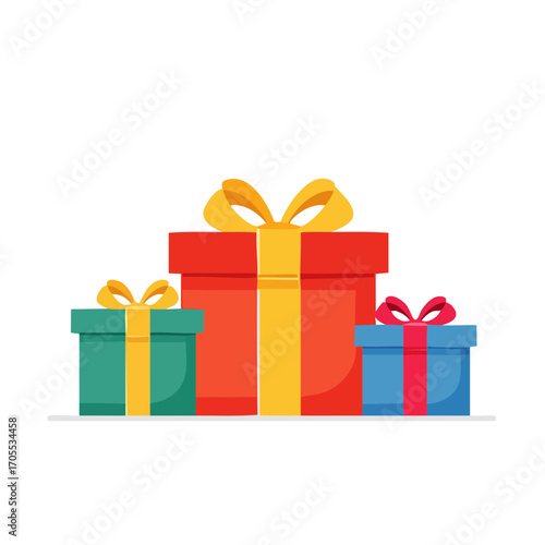 Stylish flat design illustration of presents and shopping bag with a luxurious upscale feel