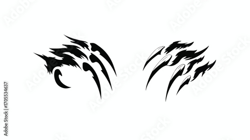 Claws Scratches Icon - Talons Cuts Animalistic - Graphic Design Element