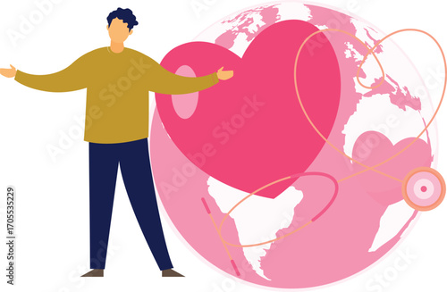 Man showing sugar free healthy world