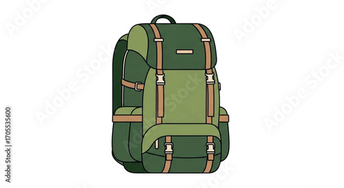 Green Hiking Backpack for Outdoor Adventures.
