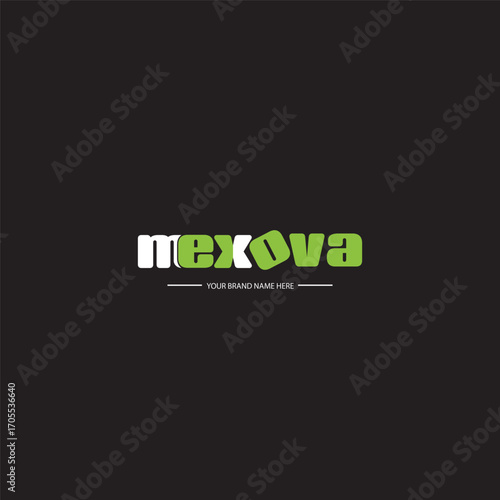 mexova letter vector illustration of a glowing neon sign