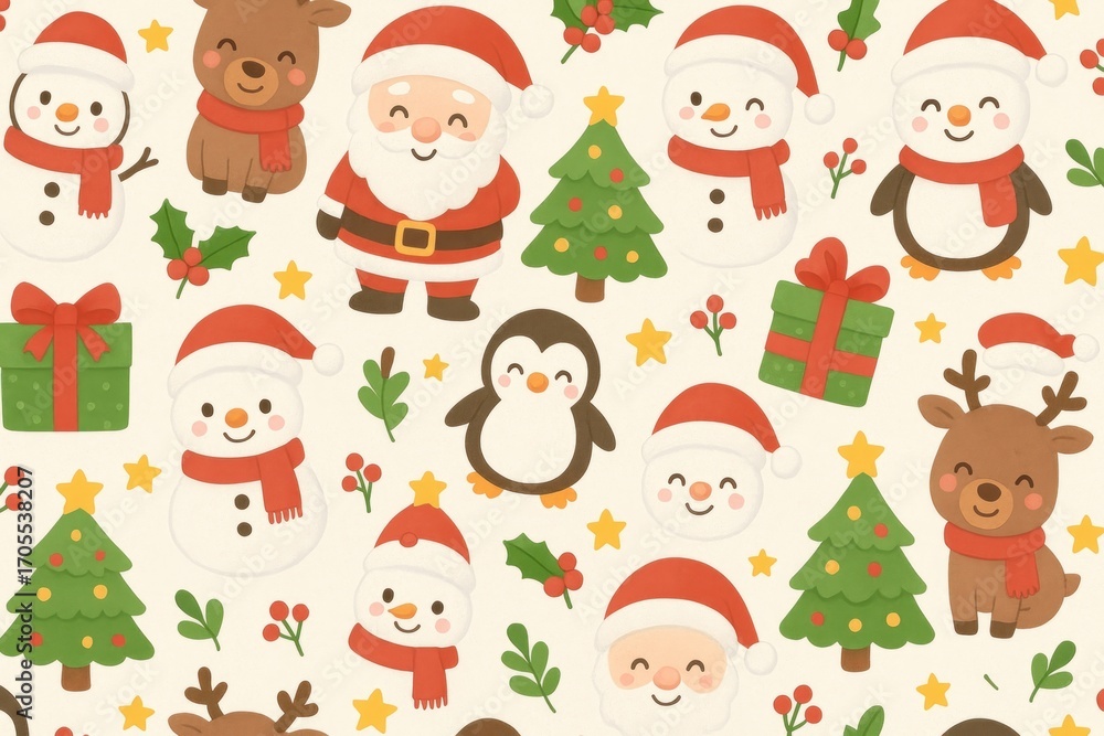Fototapeta premium Festive cheerful holiday pattern