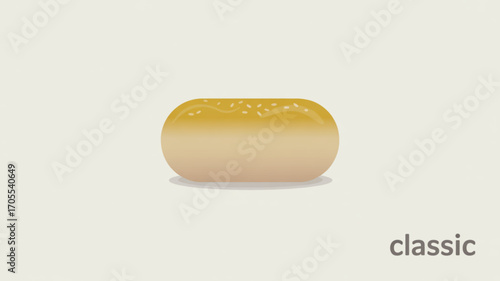 Classic hot dog bun, a simple and clean illustration perfect for foodrelated designs and culinary projects