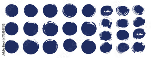 Grunge stamps Collection, circles. Black round abstract backgrounds smears. Banners, icons , logos, icons, labels and badges set . Vector texture of a disaster form