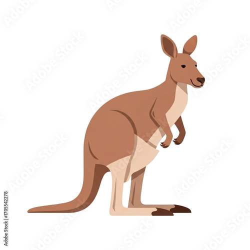 Illustration of a Kangaroo standing on a white background.