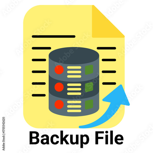 Backup File Icon Flat Color Style
