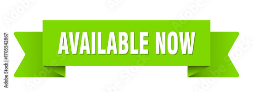 available now ribbon isolated on transparent background. available now ribbon