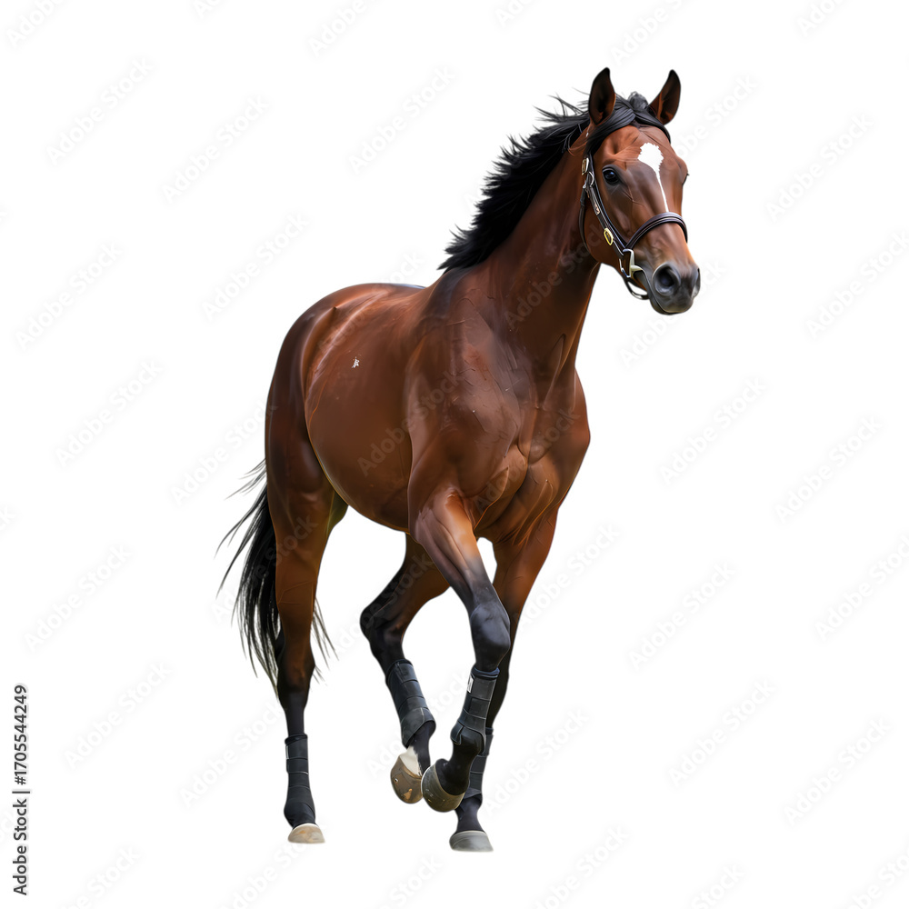 Obraz premium Stunning Chestnut Horse A Majestic Equine Portrait on transparent background