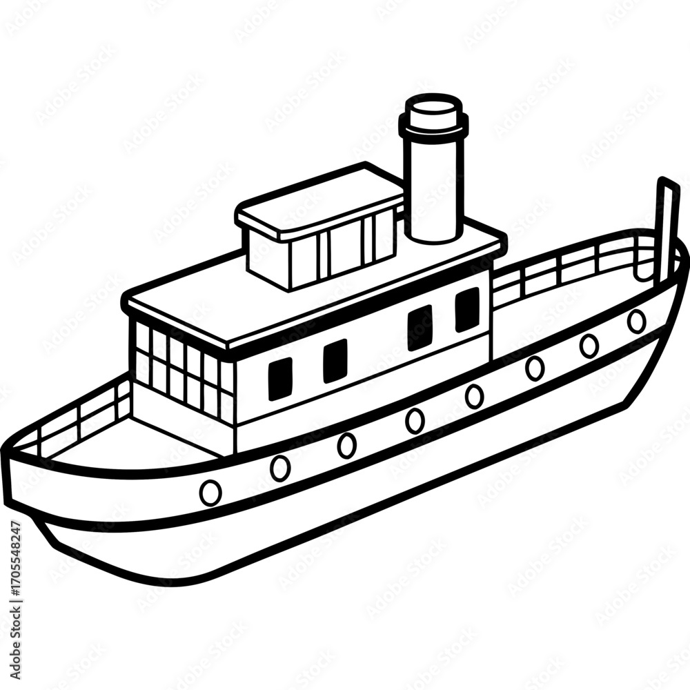 Obraz premium Cargo Barge Line Vector –