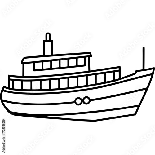 Cargo Barge Line Vector –