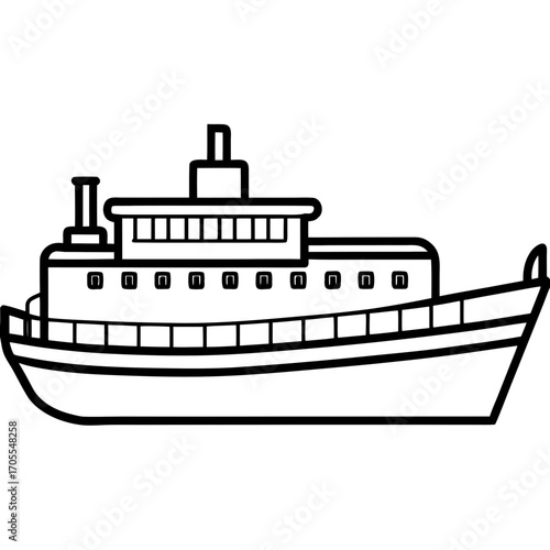 Cargo Barge Line Vector –