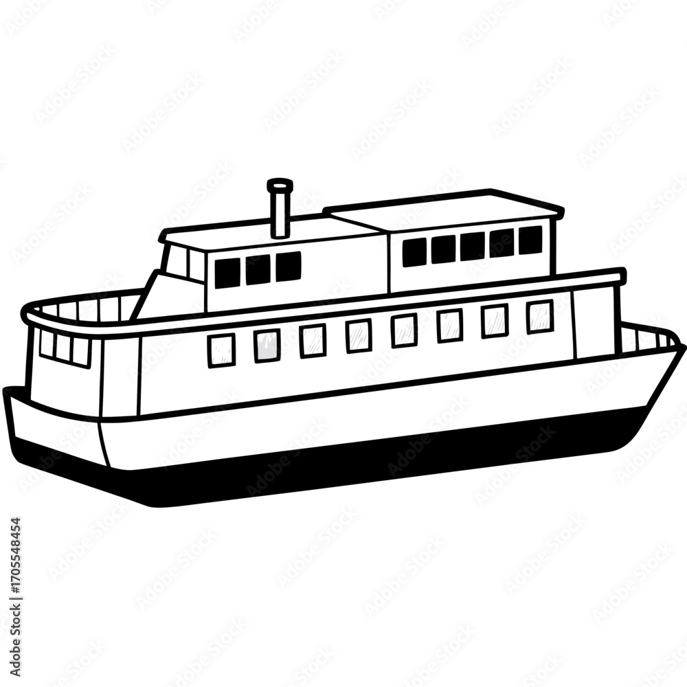 Obraz premium Cargo Barge Line Vector –