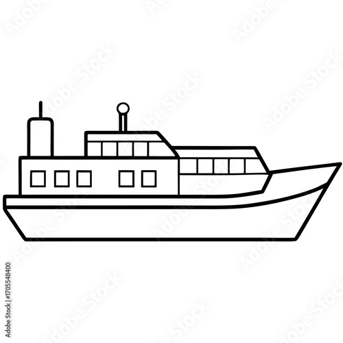 Cargo Barge Line Vector –