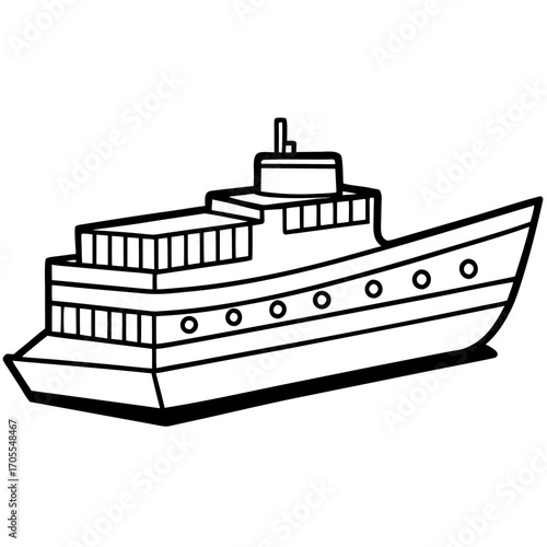 Cargo Barge Line Vector –