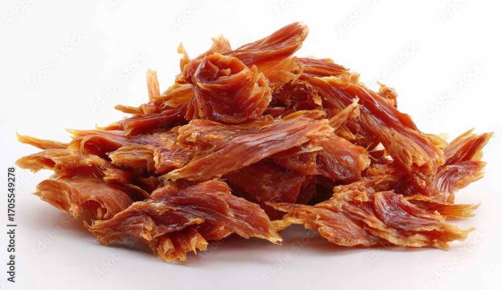 Obraz premium Pile of dried, shredded meat, likely chicken