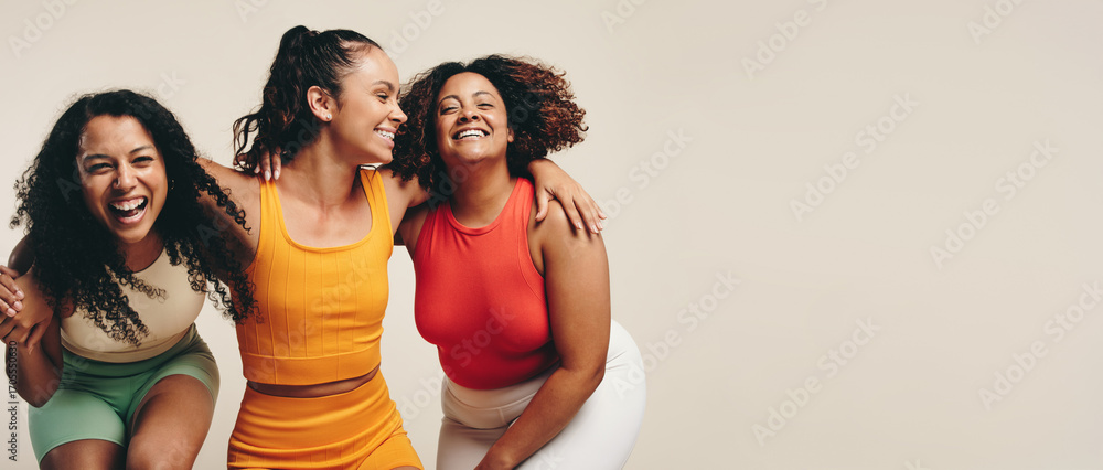 custom made wallpaper toronto digitalDiverse group of women in activewear smiling after workout