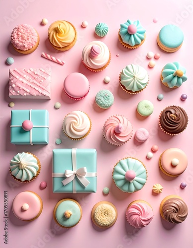 Sweet treats & gifts on pink