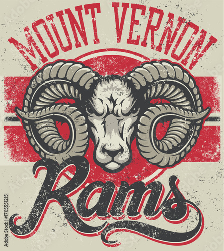 Mount Vernon Rams Vintage T-Shirt Design