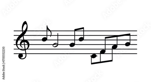Musical Notes on Staff.