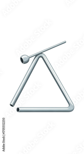 Musical Triangle Instrument with Striker.