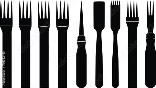Collection of leatherworking tools for crafting and repair