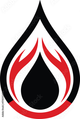 Abstract Flame Drop Symbol fire water