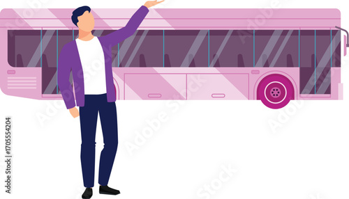 Boy calling bus