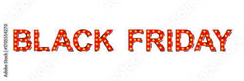 Vector carnival text Black Friday isolated on white background.