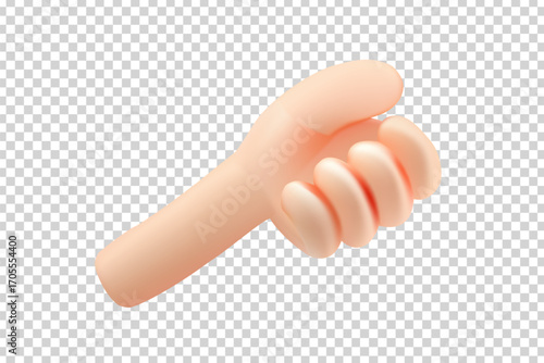 Vector squeezing hand isolated on transparent background.