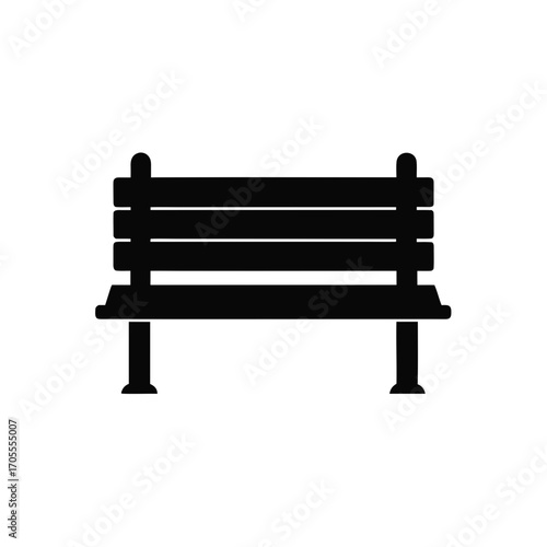 Simple park bench icon isolated on transparent background