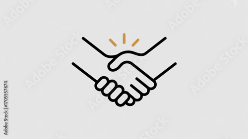 Handshake concept showing two hands clasped together in agreement vector illustration of a business deal
