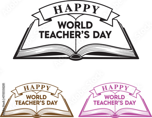 Happy world teachers day greeting card isolated on white background vector